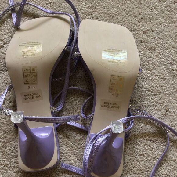 New Free People Jeffrey Campbell Lilac glamours Rhinestone Strappy Heels - Picture 5 of 6